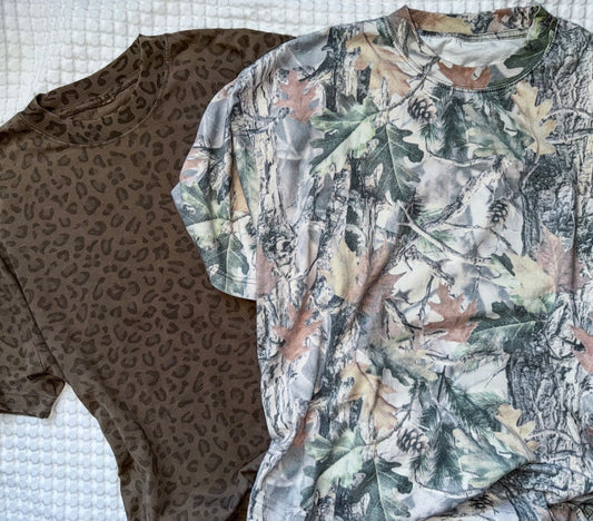 BLANK Luxe Leo + Camo Oversized Tee ✨SHIPPING INCLUDED✨ ARRVING END FEB.