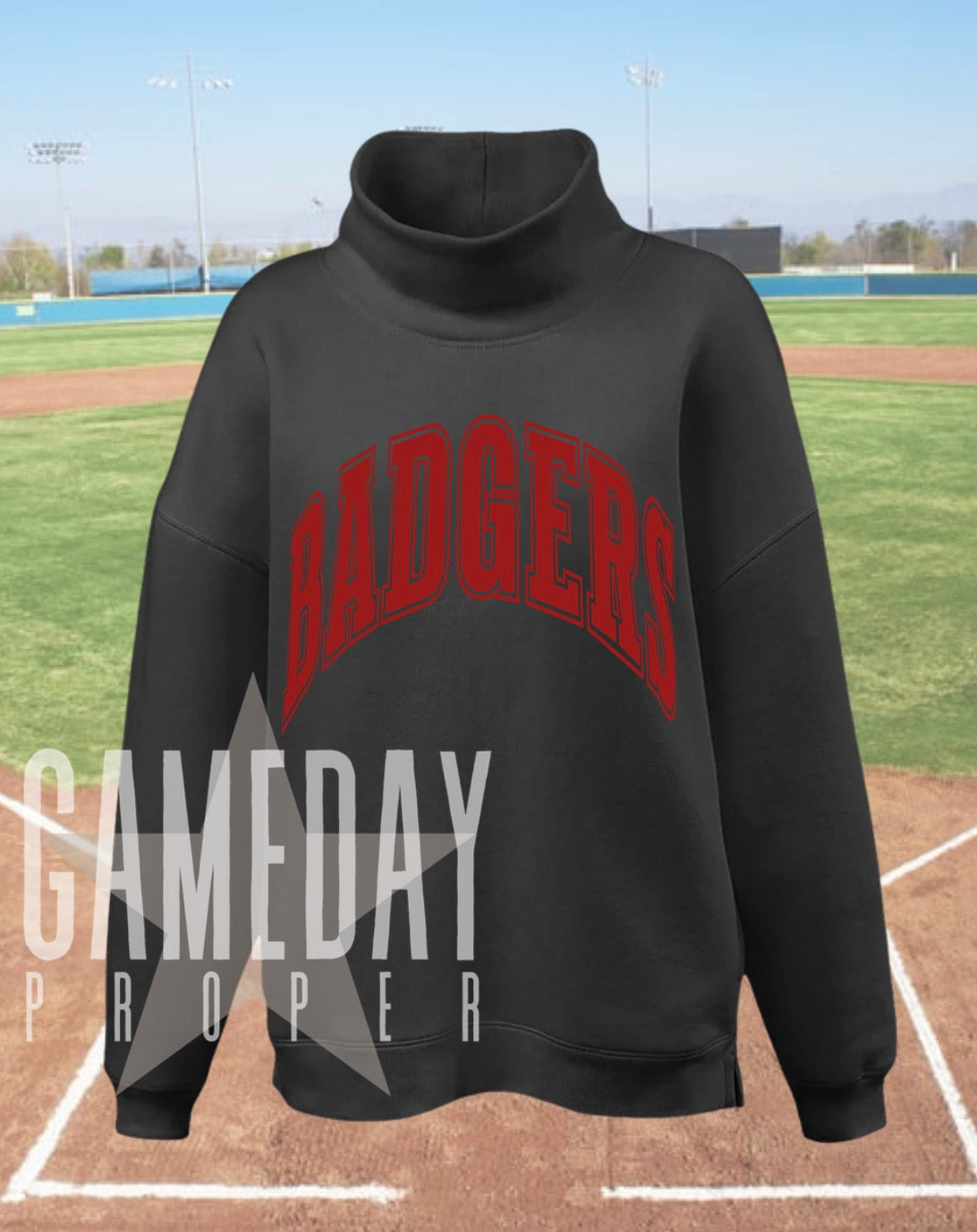 Oversized Black Mock-neck CUSTOM
