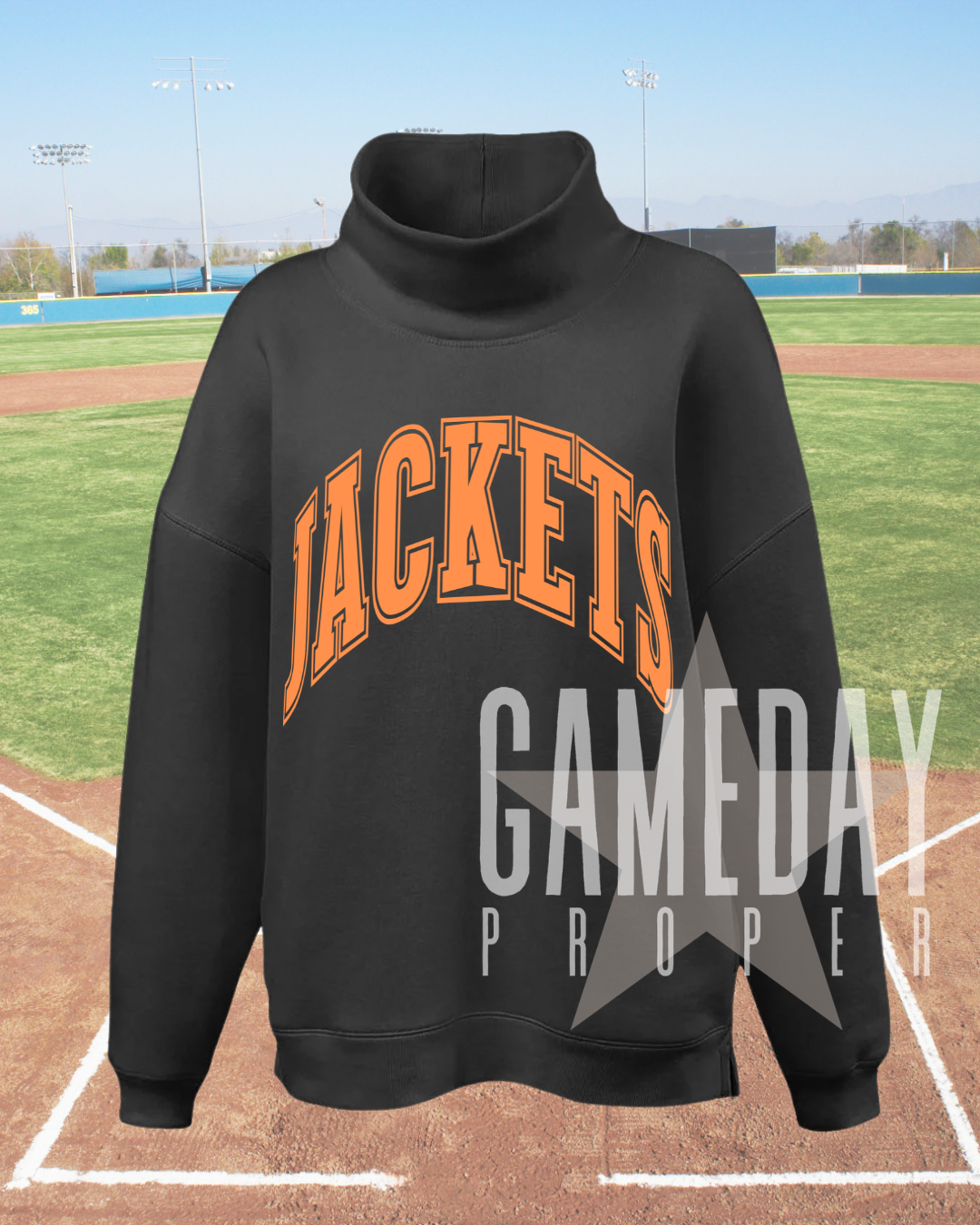Oversized Black Mock-neck CUSTOM