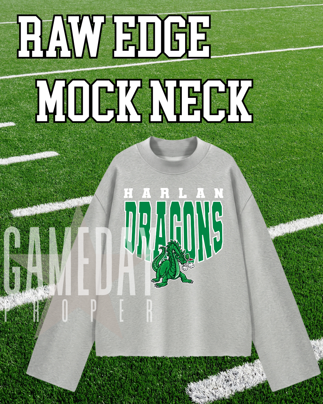 Raw Hem Mock Neck *CUSTOM*