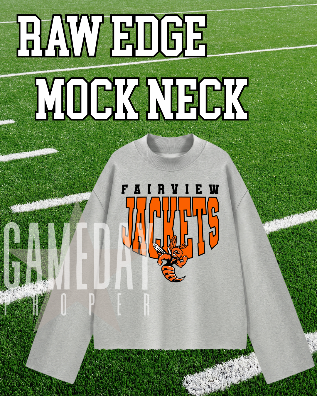 Raw Hem Mock Neck *CUSTOM*