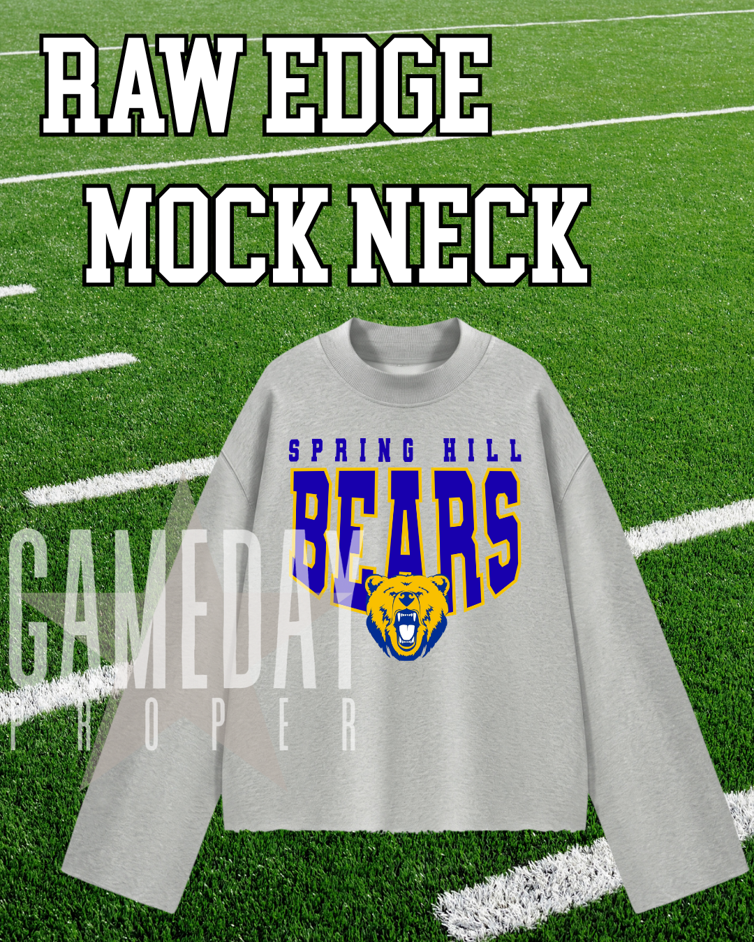 Raw Hem Mock Neck *CUSTOM*